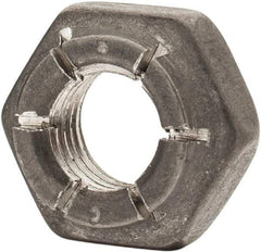 Flex-Loc - 1/4-28 UNJF 18-8 Hex Lock Nut with Expanding Flex Top - 7/32" High, Uncoated, Meets Military Specifications - Benchmark Tooling