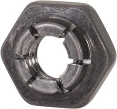 Flex-Loc - #10-24 UNJC 18-8 Hex Lock Nut with Expanding Flex Top - 3/16" High, Uncoated, Meets Military Specifications - Benchmark Tooling