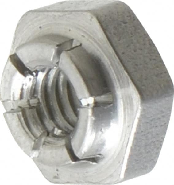 Flex-Loc - #8-32 UNJC 18-8 Hex Lock Nut with Expanding Flex Top - 3/16" High, Uncoated, Meets Military Specifications - Benchmark Tooling