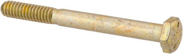 Value Collection - 1/4-20 UNC, 2-1/2" Length Under Head Hex Head Cap Screw - Partially Threaded, Grade 8 Alloy Steel, Zinc-Plated Finish, 7/16" Hex - Benchmark Tooling