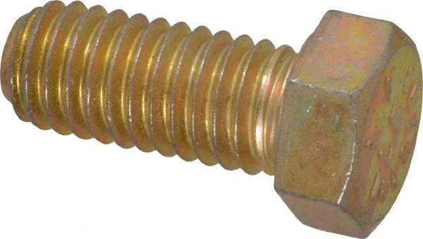 Value Collection - 7/16-14 UNC, 1" Length Under Head Hex Head Cap Screw - Fully Threaded, Grade 8 Alloy Steel, Zinc-Plated Finish, 5/8" Hex - Benchmark Tooling