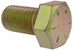 Made in USA - 1-8 UNC, 1-3/4" Length Under Head Hex Head Cap Screw - Fully Threaded, Grade 8 Alloy Steel, Zinc-Plated Finish, 1-1/2" Hex - Benchmark Tooling