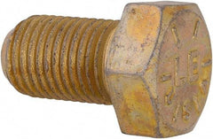 Made in USA - 3/8-24 UNF, 5/8" Length Under Head Hex Head Cap Screw - Fully Threaded, Grade 8 Alloy Steel, Zinc-Plated Finish, 9/16" Hex - Benchmark Tooling