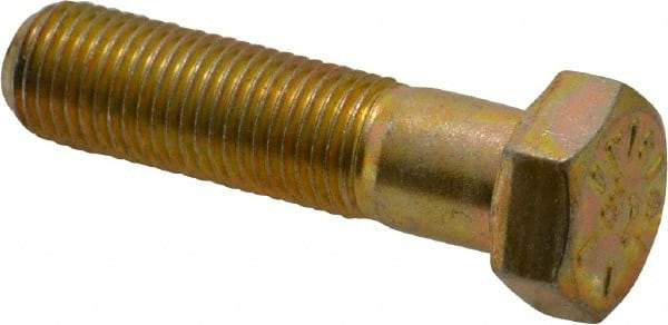 Value Collection - 3/8-24 UNF, 1-1/2" Length Under Head Hex Head Cap Screw - Partially Threaded, Grade 8 Alloy Steel, Zinc-Plated Finish, 9/16" Hex - Benchmark Tooling