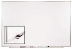 Ghent - 48-1/2" High x 96-1/2" Wide Porcelain on Steel Magnetic Marker Board - Aluminum Frame, 2.63" Deep - Benchmark Tooling