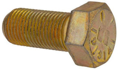 Value Collection - 9/16-18 UNF, 1-1/4" Length Under Head Hex Head Cap Screw - Fully Threaded, Grade 8 Alloy Steel, Zinc-Plated Finish, 13/16" Hex - Benchmark Tooling