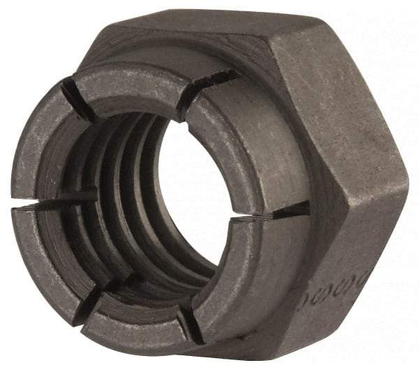 Flex-Loc - 7/16-14 UNC Grade 2 Hex Lock Nut with Expanding Flex Top - Uncoated, Meets Military Specifications - Benchmark Tooling