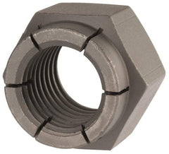 Flex-Loc - 1-8 UNC Grade 2 Hex Lock Nut with Expanding Flex Top - 1-7/16" Width Across Flats, Uncoated, Meets Military Specifications - Benchmark Tooling