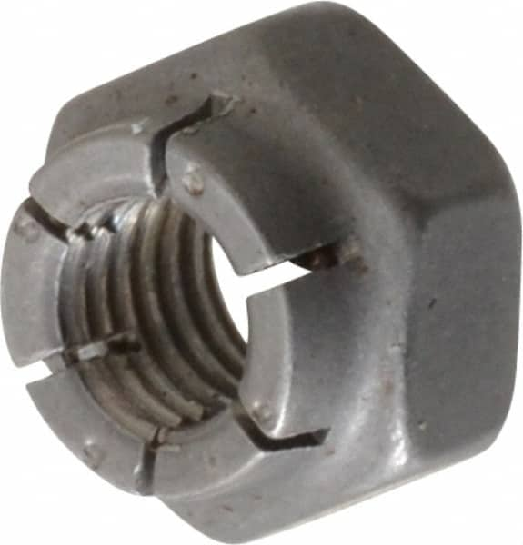 Flex-Loc - 1/4-28 UNJF Grade 2 Hex Lock Nut with Expanding Flex Top - Uncoated, Meets Military Specifications - Benchmark Tooling