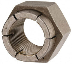 Flex-Loc - 1-14 UNJS Grade 2 Hex Lock Nut with Expanding Flex Top - 1-7/16" Width Across Flats, Uncoated, Meets Military Specifications - Benchmark Tooling