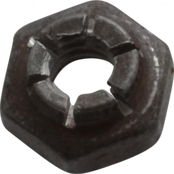 Flex-Loc - #10-24 UNJC Grade 2 Hex Lock Nut with Expanding Flex Top - 3/16" High, Uncoated, Meets Military Specifications - Benchmark Tooling