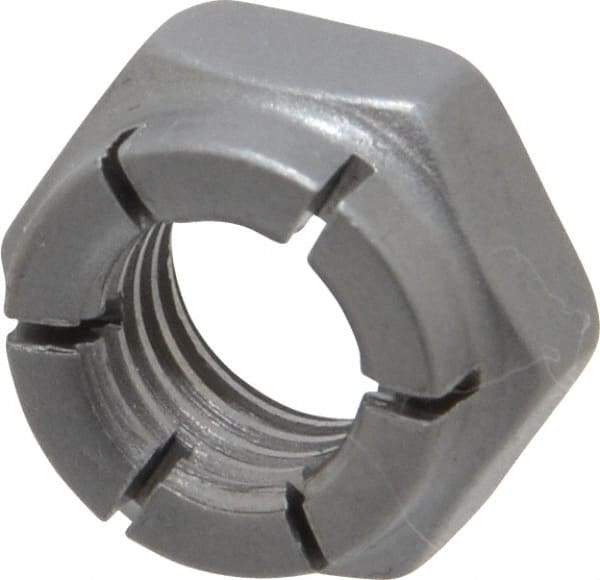 Flex-Loc - 5/16-24 UNF Grade 2 Hex Lock Nut with Expanding Flex Top - 1/2" Width Across Flats, 17/64" High, Uncoated - Benchmark Tooling