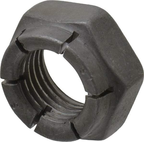 Flex-Loc - 3/8-24 UNJF Grade 2 Hex Lock Nut with Expanding Flex Top - 9/32" High, Uncoated, Meets Military Specifications - Benchmark Tooling