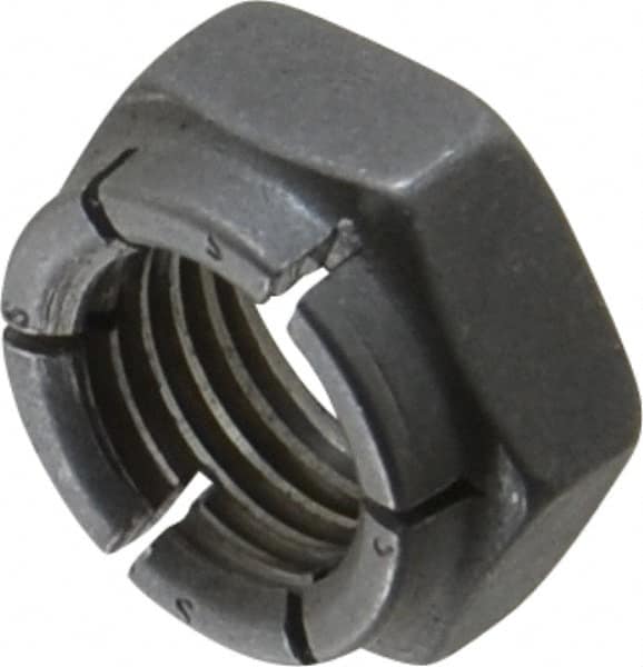 Flex-Loc - 7/16-20 UNJF Grade 2 Hex Lock Nut with Expanding Flex Top - 21/64" High, Uncoated, Meets Military Specifications - Benchmark Tooling