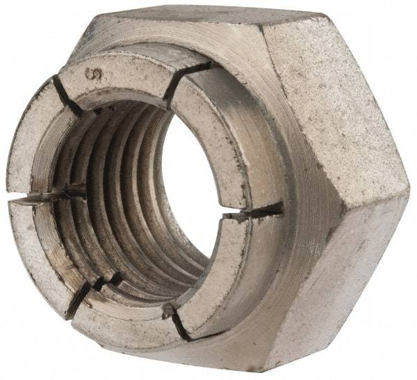 Flex-Loc - 7/8-9 UNC Grade 2 Heavy Hex Lock Nut with Expanding Flex Top - Cadmium-Plated Finish, Meets Military Specifications - Benchmark Tooling