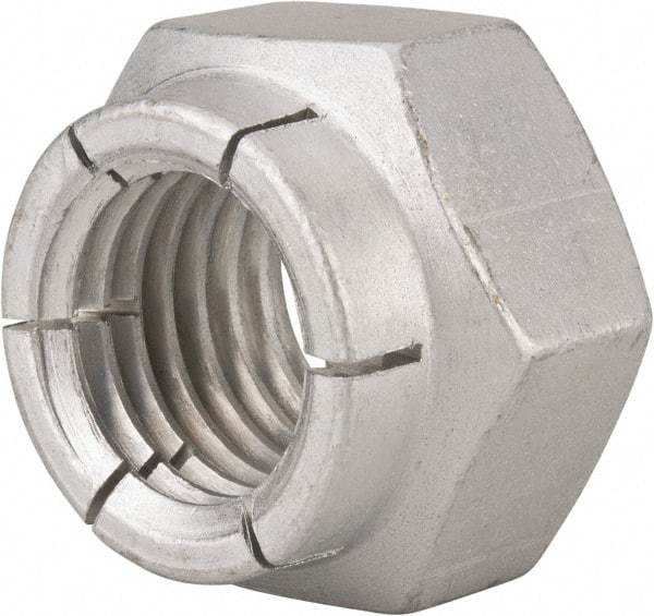 Flex-Loc - 1-8 UNC Grade 2 Heavy Hex Lock Nut with Expanding Flex Top - Cadmium-Plated Finish, Meets Military Specifications - Benchmark Tooling