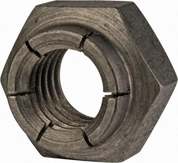 Flex-Loc - 1/2-13 UNC 18-8 Heavy Hex Lock Nut with Expanding Flex Top - Uncoated, Meets Military Specifications - Benchmark Tooling