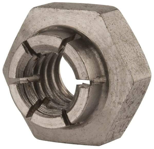 Flex-Loc - 1/4-20 UNC 18-8 Heavy Hex Lock Nut with Expanding Flex Top - Uncoated, Meets Military Specifications - Benchmark Tooling