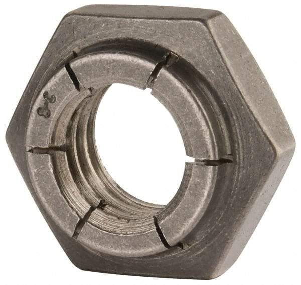 Flex-Loc - 1/2-13 UNC 18-8 Heavy Hex Lock Nut with Expanding Flex Top - Uncoated, Meets Military Specifications - Benchmark Tooling