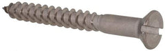 Value Collection - #12, 2" OAL, Slotted Drive, Flat Head Wood Screw - Stainless Steel, Grade 18-8 - Benchmark Tooling