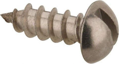 Value Collection - #8, 1/2" Length Under Head, Slotted Drive, Round Head Wood Screw - Stainless Steel, Grade 18-8 - Benchmark Tooling