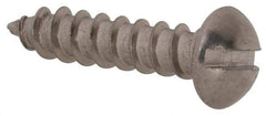 Value Collection - #8, 3/4" Length Under Head, Slotted Drive, Round Head Wood Screw - Stainless Steel, Grade 18-8 - Benchmark Tooling