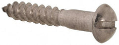 Value Collection - #8, 1" Length Under Head, Slotted Drive, Round Head Wood Screw - Stainless Steel, Grade 18-8 - Benchmark Tooling
