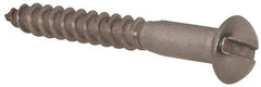 Value Collection - #10, 1-1/2" Length Under Head, Slotted Drive, Round Head Wood Screw - Stainless Steel, Grade 18-8 - Benchmark Tooling