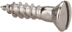 Value Collection - #4, 1/2" Length Under Head, Slotted Drive, Oval Head Wood Screw - Stainless Steel, Grade 18-8 - Benchmark Tooling