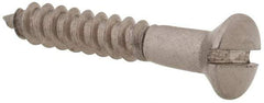 Value Collection - #4, 3/4" Length Under Head, Slotted Drive, Oval Head Wood Screw - Stainless Steel, Grade 18-8 - Benchmark Tooling