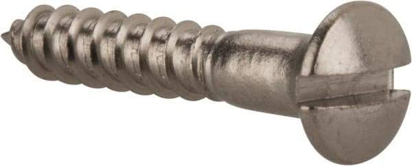 Value Collection - #6, 3/4" Length Under Head, Slotted Drive, Oval Head Wood Screw - Stainless Steel, Grade 18-8 - Benchmark Tooling