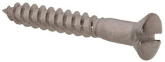 Value Collection - #6, 1" Length Under Head, Slotted Drive, Oval Head Wood Screw - Stainless Steel, Grade 18-8 - Benchmark Tooling