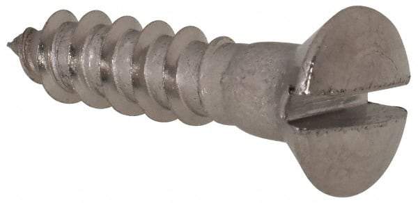 Value Collection - #8, 3/4" Length Under Head, Slotted Drive, Oval Head Wood Screw - Stainless Steel, Grade 18-8 - Benchmark Tooling