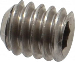 Value Collection - #8-32 UNC, 3/16" OAL, Cup Point Set Screw - Grade 316 Stainless Steel, 5/64" Key - Benchmark Tooling