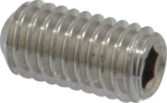 Value Collection - #10-32 UNF, 3/8" OAL, Cup Point Set Screw - Grade 316 Stainless Steel, 3/32" Key - Benchmark Tooling