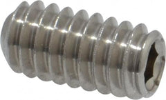 Value Collection - 1/4-20 UNC, 1/2" OAL, Cup Point Set Screw - Grade 316 Stainless Steel, 1/8" Key - Benchmark Tooling