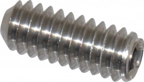 Value Collection - 1/4-20 UNC, 5/8" OAL, Cup Point Set Screw - Grade 316 Stainless Steel, 1/8" Key - Benchmark Tooling