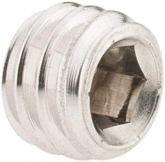 Value Collection - 5/16-18 UNC, 1/4" OAL, Cup Point Set Screw - Grade 316 Stainless Steel, 3/32" Key - Benchmark Tooling