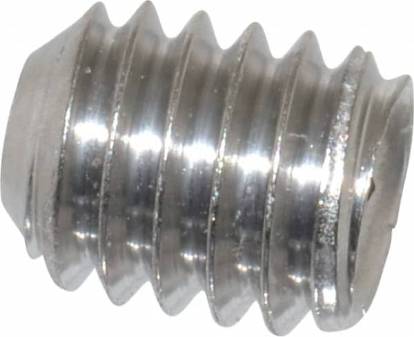 Value Collection - 5/16-18 UNC, 3/8" OAL, Cup Point Set Screw - Grade 316 Stainless Steel, 3/32" Key - Benchmark Tooling