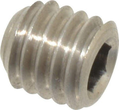 Value Collection - 3/8-16 UNC, 3/8" OAL, Cup Point Set Screw - Grade 316 Stainless Steel, 3/16" Key - Benchmark Tooling