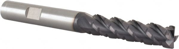 ProMax - 3/8" Diam 4-Flute 40° Solid Carbide 0.02" Corner Radius Roughing & Finishing End Mill - Exact Industrial Supply
