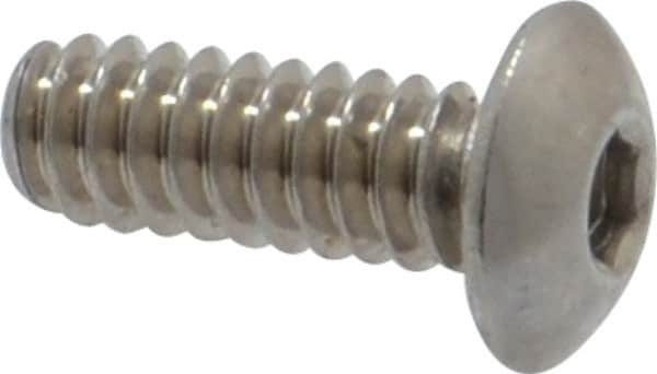 Value Collection - #4-40 UNC Hex Socket Drive, Button Screw - Grade 18-8 Stainless Steel, Uncoated, Fully Threaded, 5/16" Length Under Head - Benchmark Tooling