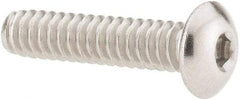 Value Collection - #4-40 UNC Hex Socket Drive, Button Screw - Grade 18-8 Stainless Steel, Uncoated, Fully Threaded, 1/2" Length Under Head - Benchmark Tooling