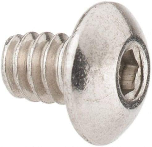 Value Collection - #6-32 UNC Hex Socket Drive, Button Screw - Grade 18-8 Stainless Steel, Uncoated, Fully Threaded, 3/16" Length Under Head - Benchmark Tooling