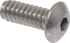 Value Collection - #6-32 UNC Hex Socket Drive, Button Screw - Grade 18-8 Stainless Steel, Uncoated, Fully Threaded, 3/8" Length Under Head - Benchmark Tooling