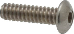 Value Collection - #6-32 UNC Hex Socket Drive, Button Screw - Grade 18-8 Stainless Steel, Uncoated, Fully Threaded, 1/2" Length Under Head - Benchmark Tooling