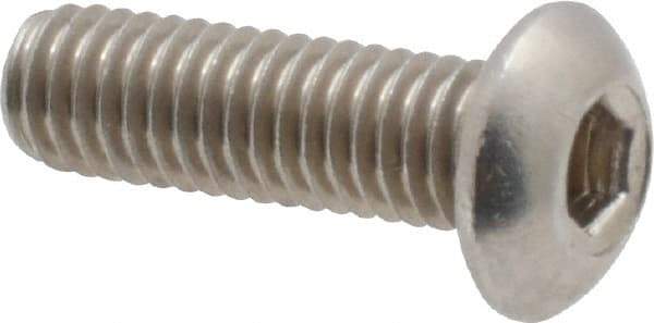 Value Collection - #10-32 UNF Hex Socket Drive, Button Screw - Grade 18-8 Stainless Steel, Uncoated, Fully Threaded, 5/8" Length Under Head - Benchmark Tooling