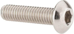 Value Collection - #10-32 UNF Hex Socket Drive, Button Screw - Grade 18-8 Stainless Steel, Uncoated, Fully Threaded, 3/4" Length Under Head - Benchmark Tooling