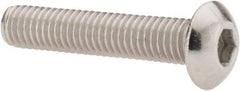 Value Collection - #10-32 UNF Hex Socket Drive, Button Screw - Grade 18-8 Stainless Steel, Uncoated, Fully Threaded, 1" Length Under Head - Benchmark Tooling