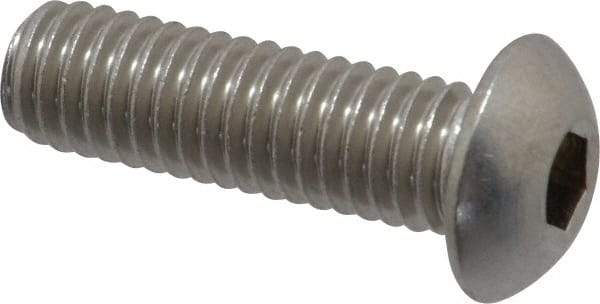 Value Collection - 3/8-16 UNC Hex Socket Drive, Button Screw - Grade 18-8 Stainless Steel, 1-1/4" Length Under Head - Benchmark Tooling